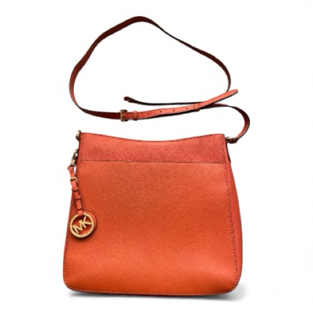 Michael Kors Jet Set Travel Orange Crossbody bag Y2K Needs New Strap - Picture 2 of 7